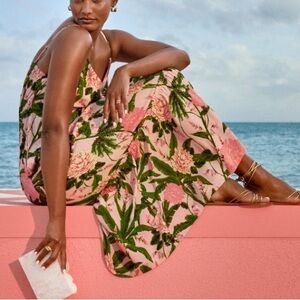 Agua Bendita x Target Peony Botanical Print‎ Tie-Front Midi Dress